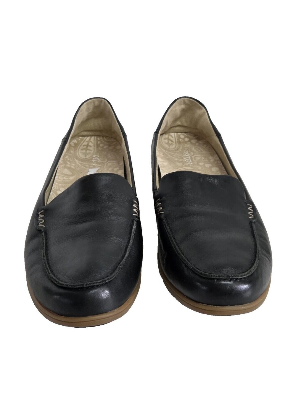 OluKai Womens Kiele Loafer Size 10 Black Leather Flats Slip On Mule Comfy Shoes